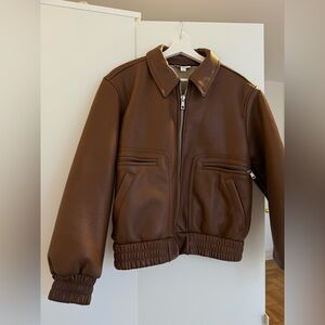 Topshop Brown Leather Jacket